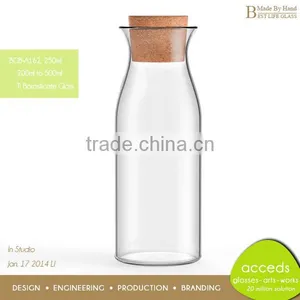 Hand Blown 8oz Glass Milk Bottle thumbnail-1