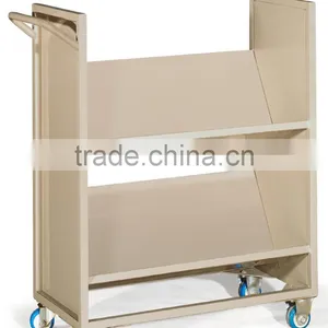 Steel Book Cart Book Carrier Book Conveyor With Wheels V-shape Bookend thumbnail-1