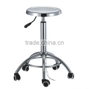 Rotary Round Stool With Gas Lift and Wheels thumbnail-1