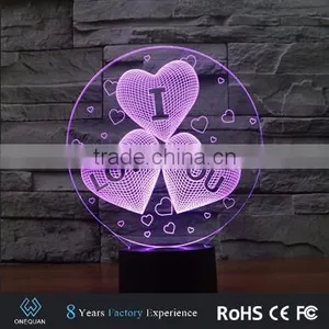 2017 Amazing Romantic Night Led Lamp Light 3d for Indian Wedding Gifts thumbnail-1