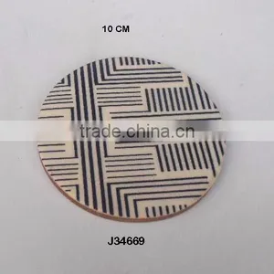 Black Hand Printed Pattern Coaster Available in Other Patterns and Colours thumbnail-1