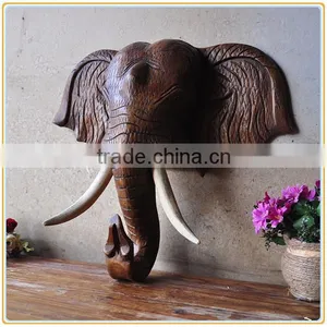 European Style Wall Decor Resin Wall-mounted Elephant Head for Sale thumbnail-5