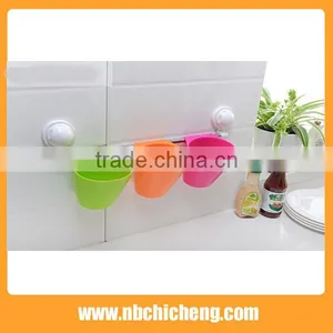 Bathroom Suction Cup Single Hanging Cup Rack Multi-colored Storage Box thumbnail-3