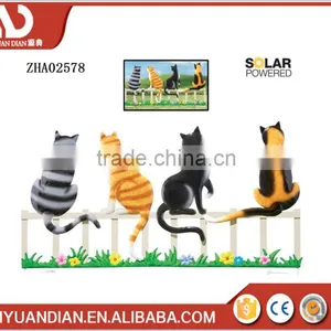 2017 New Solar Lovely Striped and Spotted Pattern Sitting Cat Type Light for Decoration thumbnail-1