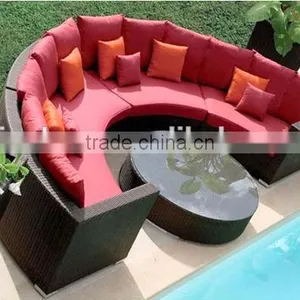 Hot Selling Semi-circle Wicker Sofa Set Furniture of Rattan thumbnail-1