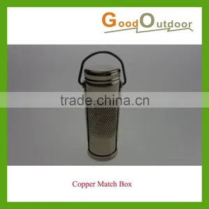 AP01-22 Fashion Ultra-portable Cylindrical Camping Copper Match Box thumbnail-1