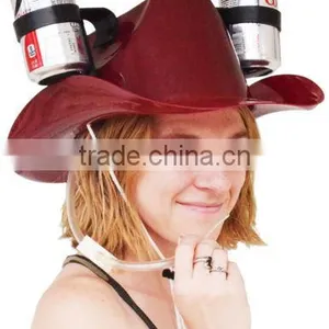 Cowboy Drinking Hat Beer / Soda, Burgundy - Football Games, Parties, Holidays thumbnail-1