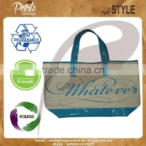 2016 Best Canvas Tote Bag With PU Handle thumbnail-2