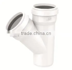 HIGH QUANLITY SKEW TEE WITH SOCKET OF PVC GB STANDARD EXPANDING FITTINGS FOR DRAINAGE WITH GASKET thumbnail-1