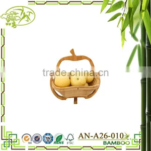 Aonong All-Natural Bamboo Folding Collapsible Fruit Basket thumbnail-1