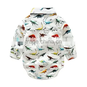 Wholesale Baby Boys Clothes Bow Tie Dinosaur Shirt Jumpsuit Kids Rompers thumbnail-2