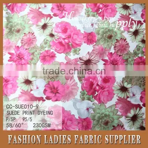 New Design Suede Print Dyeing With Florals for Girl's Garment thumbnail-3