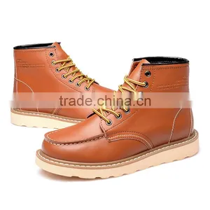 Autumn Men Leather High Top Casual Shoes Sample for Adults, Winter High Upper Worker Shoes Casual Brand From China thumbnail-4