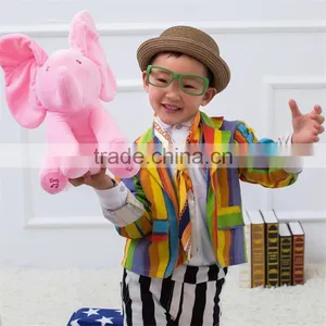 Wholesale Baby Soothing Toys Sining and Speaking Animal Toy Plush Electric Elephant thumbnail-2