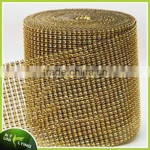 4.75"X 10 Yards Red Plastic Mesh Wraps Rhinestone Ribbons For Wedding Centerpieces DecorationsMesh Rhinestones thumbnail-2