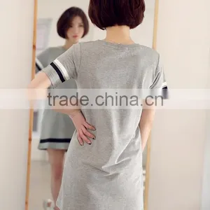In the Summer of 2016 New Grey Dress With Short Sleeves thumbnail-5