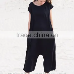 Women Black Oversized Jumpsuit Girl's Loose Overalls Sexy Romper thumbnail-2