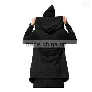 Hot 2016 New Arrival Black Men's Cloak Hooded Male Streetwear Sweatshirts Hip Hop Spring Full Sleeves Clothing,Christmas Sweater thumbnail-2