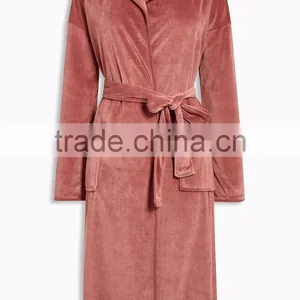 Customize Ladies Luxury Coral Velvet Long Robe, Long Sleeve Kimono Robe 2017012 thumbnail-1