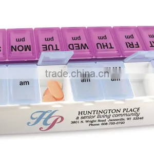 Daily Reminder 7-Day Medicine Tray - Large Compartments Are Printed With Days of the Week, AM and PM and Comes With Your Logo thumbnail-1