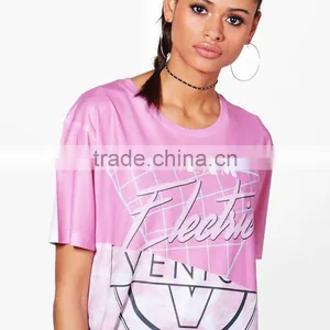 Custom Sublimated Rugby Sports Wear for Girl 2018 Trend Pink Print t Shirt thumbnail-4