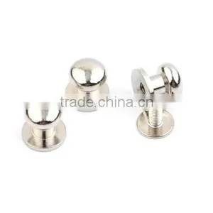 8*9*10mm Big Metal Brass Screw Rivets Knob Leather Craft Stud Rivets Watchband Belt Round Silver/black/gold ZD-014 thumbnail-2