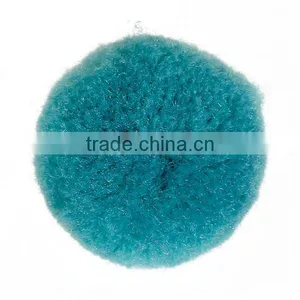 Cashmere Pom Pom Balls DIY Craft Decoration Peacock Green Round 30mm Dia. thumbnail-1
