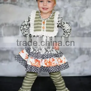 Persnickety Baby Cotton Frocks Designs Little Girls Boutique Outfits Wholesale Back to School Clothing Set thumbnail-4