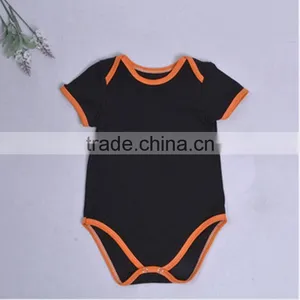Plain Black 100% Cotton Baby Jumpsuit With Short Sleeve thumbnail-1