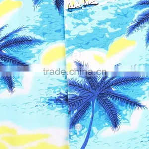 Coconut Palm Printing Cotton Mens Custom Hawaiian Shirt thumbnail-5