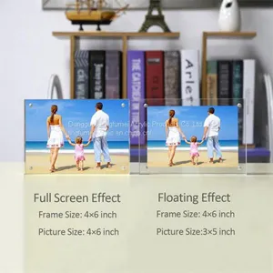 2017 New Design Photo Display Stand Acrylic Photo Holder Floating Effect Picture Frame thumbnail-1