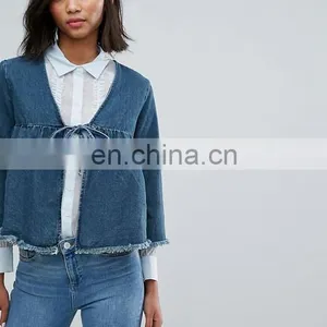 Denim Jacket Womens Fashion Jacket Denim Jackets for Lady thumbnail-1