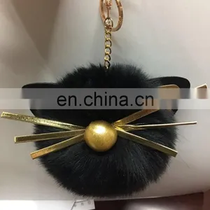 Wholesale Animal Fur Pom Poms Keychain thumbnail-1
