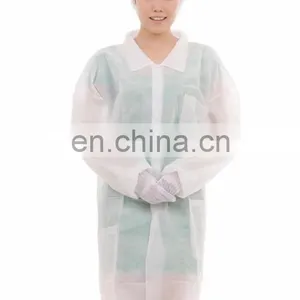 Cheap Disposable Lab Coat With Collar and Snap For Sale thumbnail-1