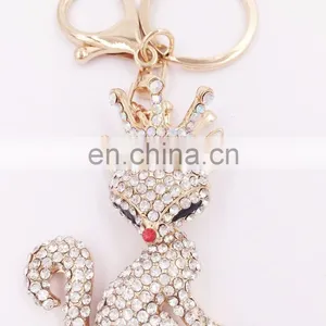 Customized Lovely Fox Shaped Metal Keychain For Bag Pendant thumbnail-4