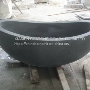 G654 Padang Dark Granite Bathroom Oval Tubs Natural Stone Free-standing Bathtubs thumbnail-2