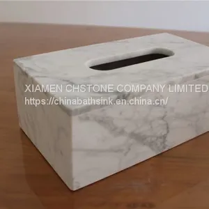 Carrara White Marble Bathroom Paper Holders Marble Tissue Box thumbnail-1