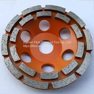 Double Row Turbo Diamond Grinding Cup Wheel Disc for Concrete Granite Marble Stone thumbnail-1
