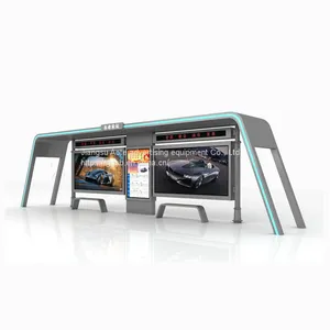 Outdoor Heating Seat Bus Stop Sign Intelligent Bus Shelter Platform Advertising Light Box Production thumbnail-5