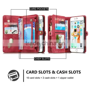 CaseMe Cell Phone Case Card Holder Wallet for Iphone 6 Genuine Leather Case thumbnail-5