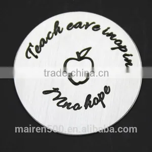 B99 Stainless Steel 22mm Plate for Floating Charm Glass Locket thumbnail-1