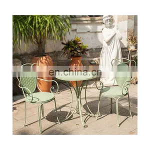Balcony Wrought Iron Table And Chair Set Garden Three-piece Coffee Shop Leisure Table And Chair With 4 Colors thumbnail-1