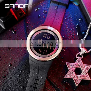 Sanda 6007 Sports Men LED Electronic Watch Chrono Alarm Waterproof Functional Digital Wristwatch thumbnail-5