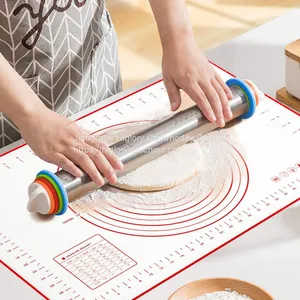 Custom Non Stick Soft Bbq Pastry Oven Kneading Rolling Dough Baking Silicone Mat for Cooking thumbnail-5