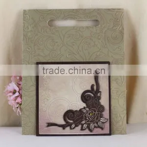 Fashionable Handmade Luxury Wooden Padded Wedding Invitation Cards thumbnail-1