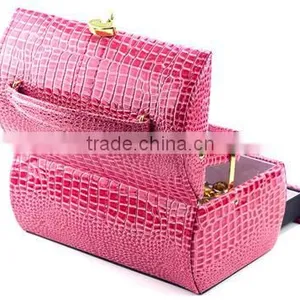 Pink Two-layer Lint Jewelry Box With Drawers,jewelry Box Making Supplies thumbnail-4