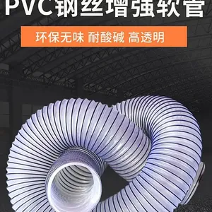 PVC Coated Steel Wire Hose, Retractable Vacuum Hose, Engraving Machine Ventilation and Dust Removal Pipe thumbnail-4
