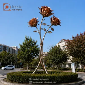 Metal Rose Floral Statue for Hotel and Resort Landscape thumbnail-4