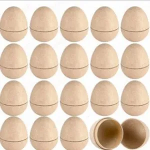 Blank Easter Egg Paper Mache Molded Pulp 2-Piece 10cm Height 3mm Thickness Plastic-Free Art Base thumbnail-1