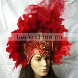 Beautiful Headdress With Ostrich Feather for Girls/women/ladies thumbnail-3